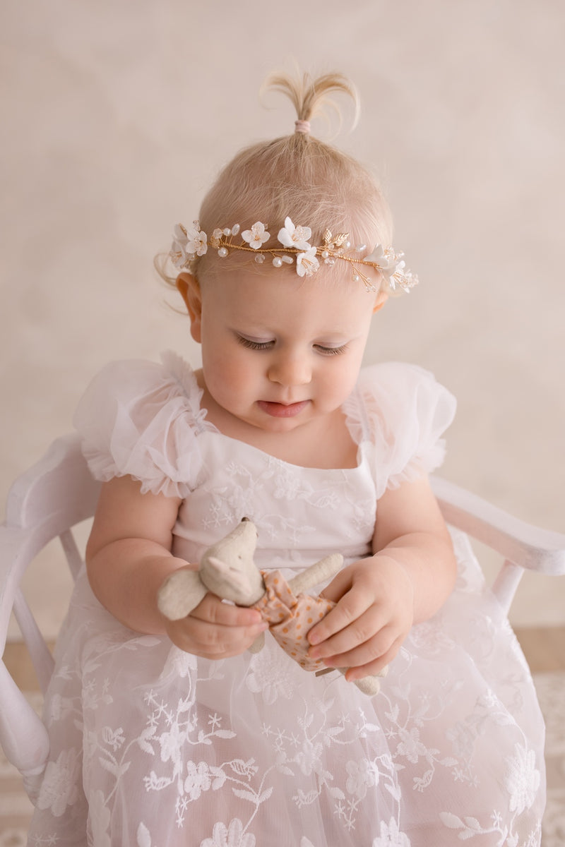 Isla Rose White Baby Dress - A Little Lacey