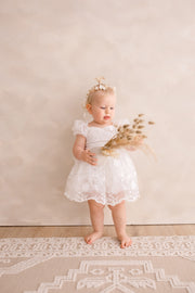 Isla Rose White Baby Dress - A Little Lacey