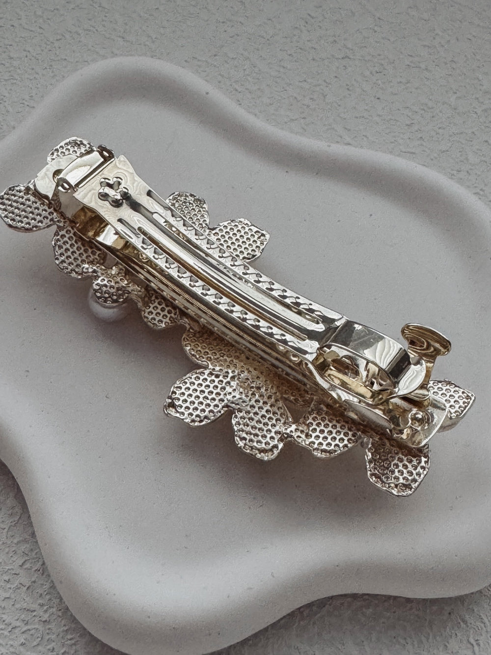 Ivory Pearl Floral Girls Barrette