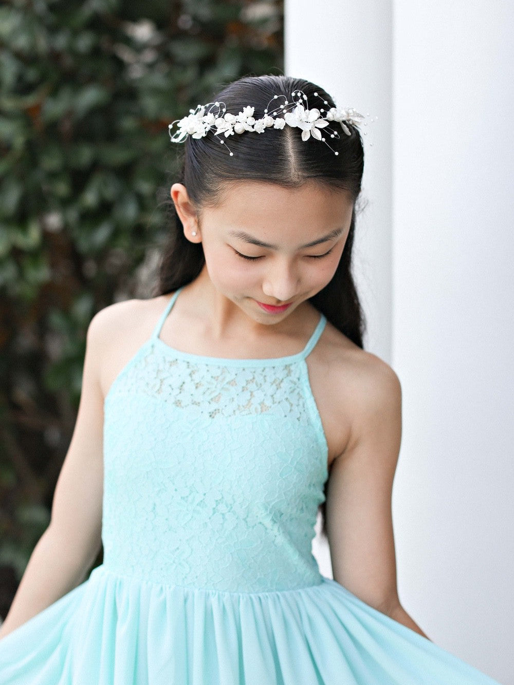 Ivory bridal style headpiece for flower girls