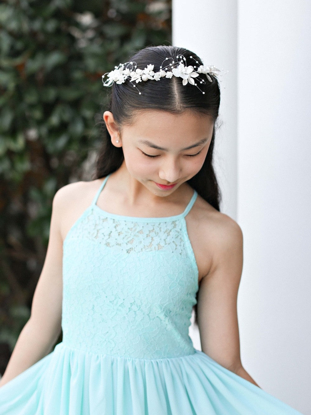 Ivory bridal style headpiece for flower girls