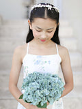 Girls ivory floral headpiece with pearl details