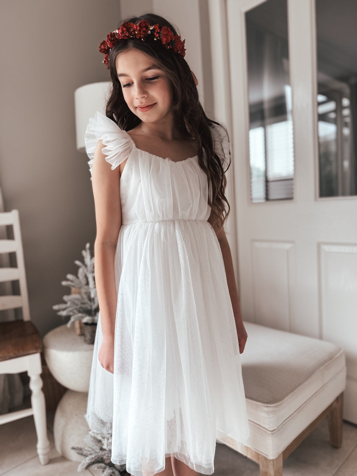 White Dress For Christmas Smocked Wreath Christmas Dress 3M White Dress For Christmas Smocked Wreath Christmas Dress 3M