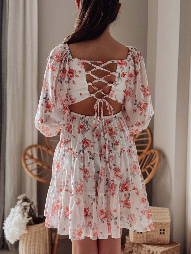 Jessa Girls Long Sleeve Floral Dress - A Little Lacey