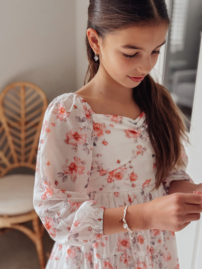 Jessa Girls Long Sleeve Floral Dress - A Little Lacey