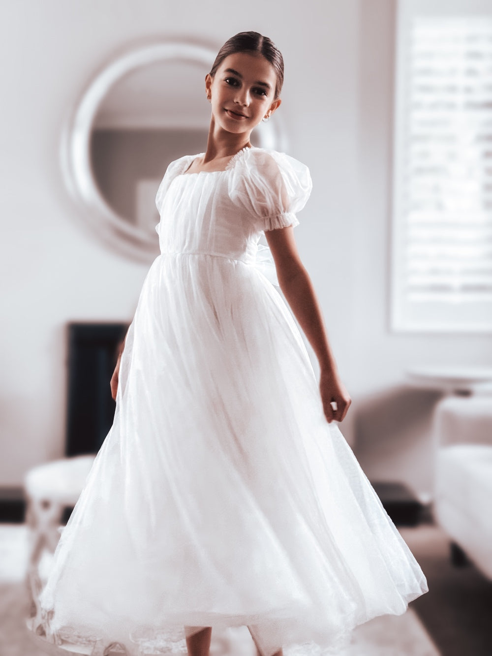 Jessica Puff Sleeve White Dress