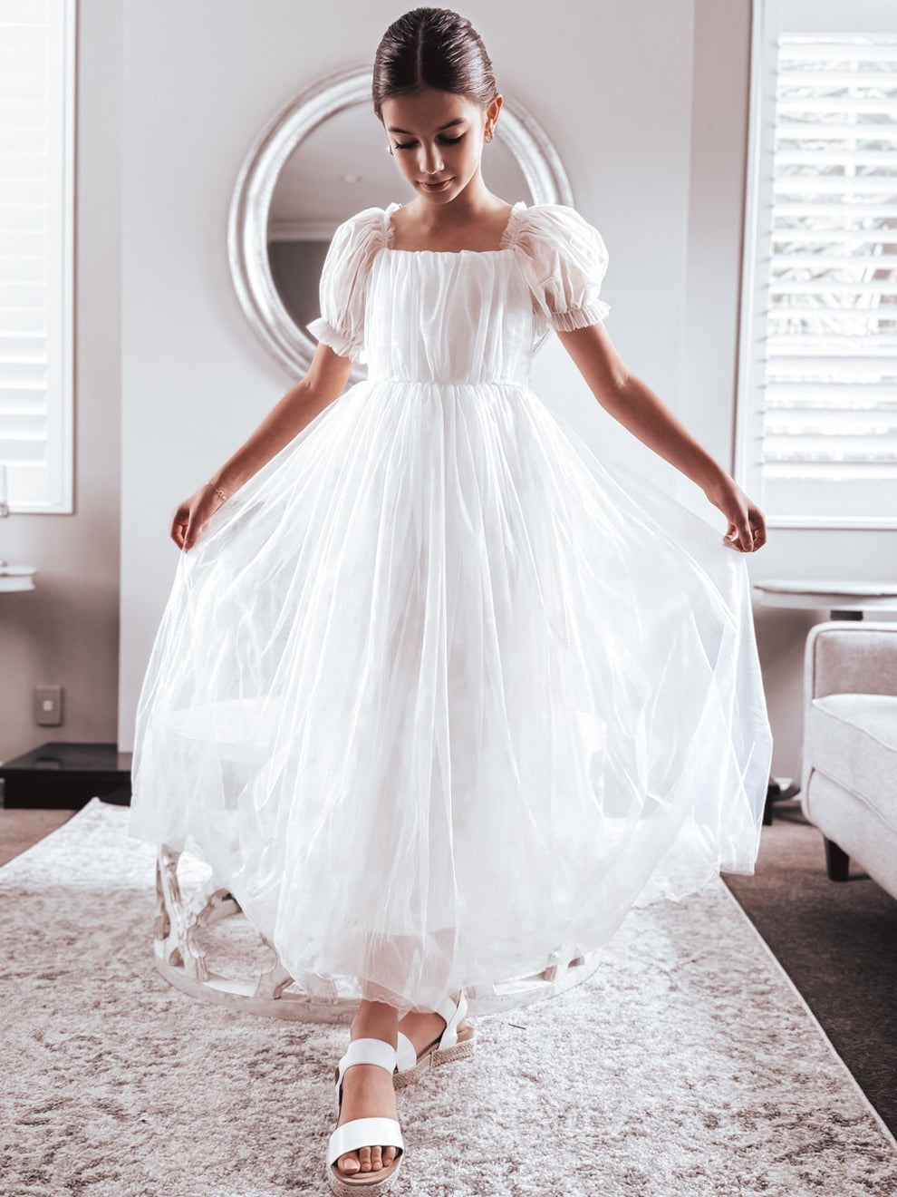 Jessica Puff Sleeve White Dress - A Little Lacey · Photo 1 of 15