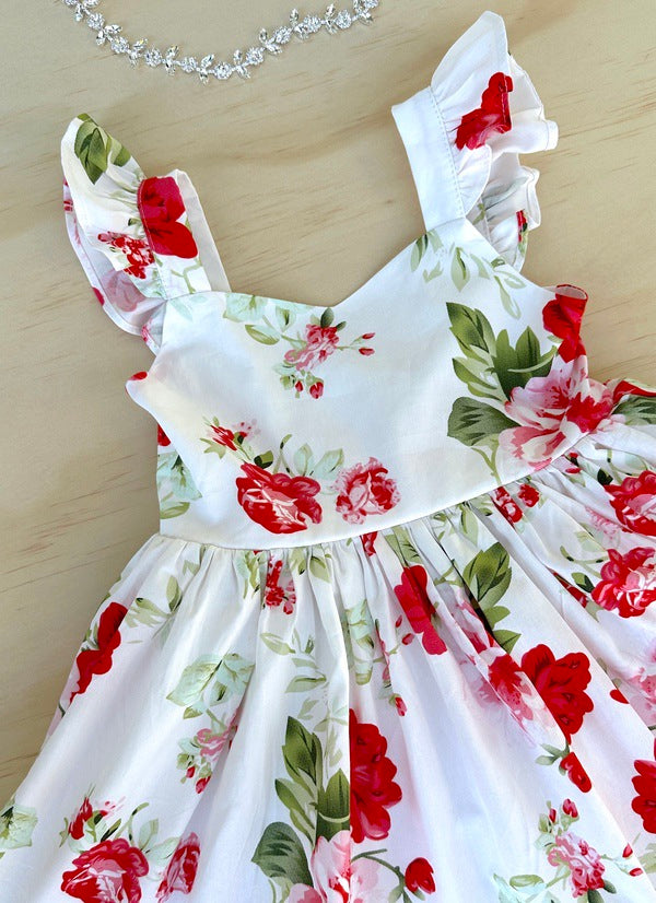 Faith Girls Christmas Rose Dress