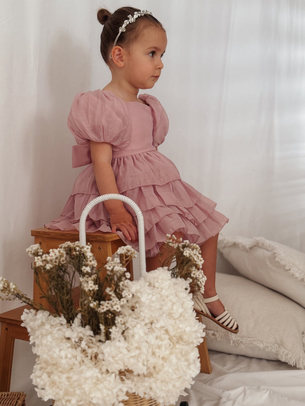Josie Dusty Pink Girls Dress - A Little Lacey · Photo 3 of 17