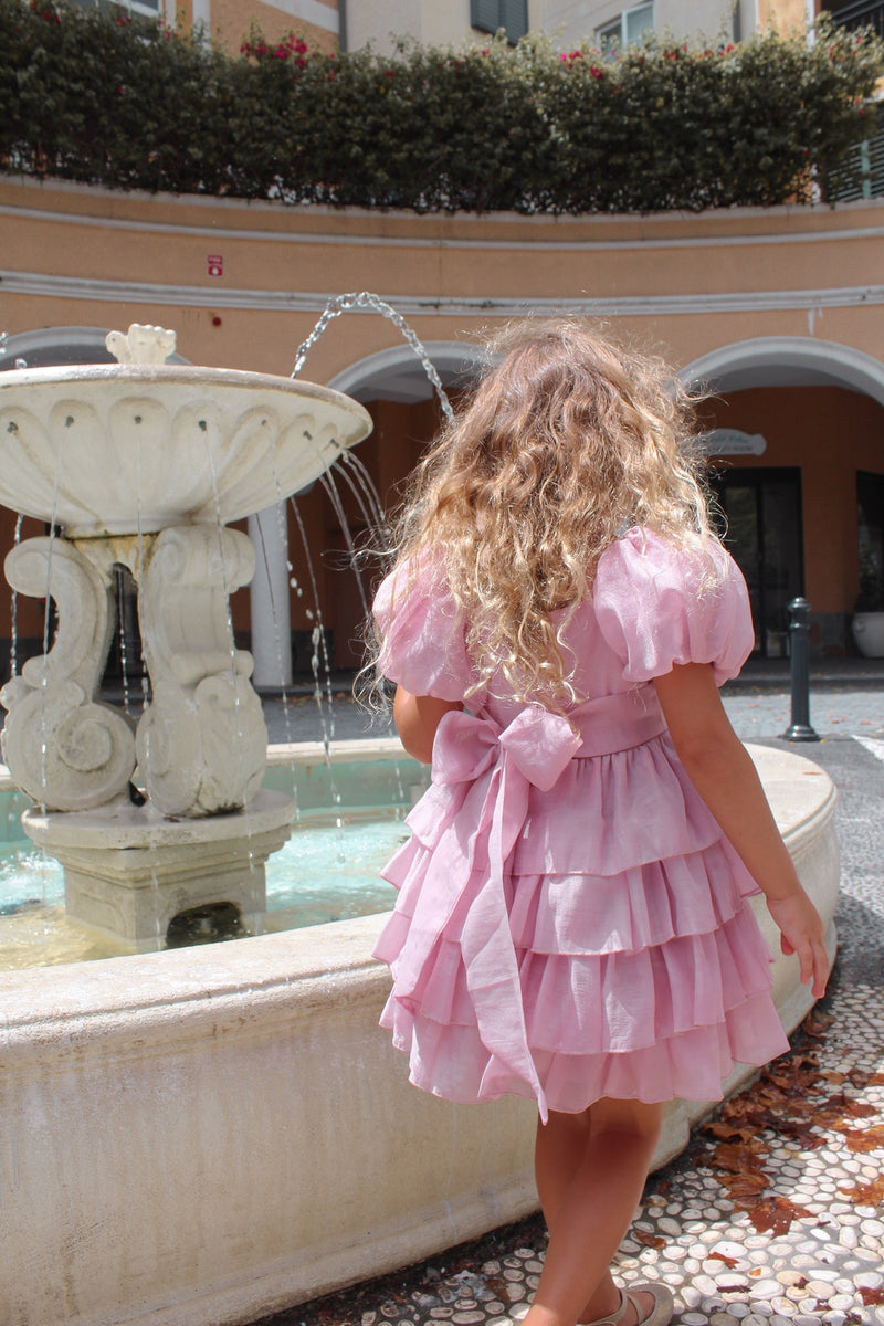 Josie Dusty Pink Girls Dress - A Little Lacey
