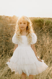 Josie Layered White Girls Dress SIZE 6 - A Little Lacey