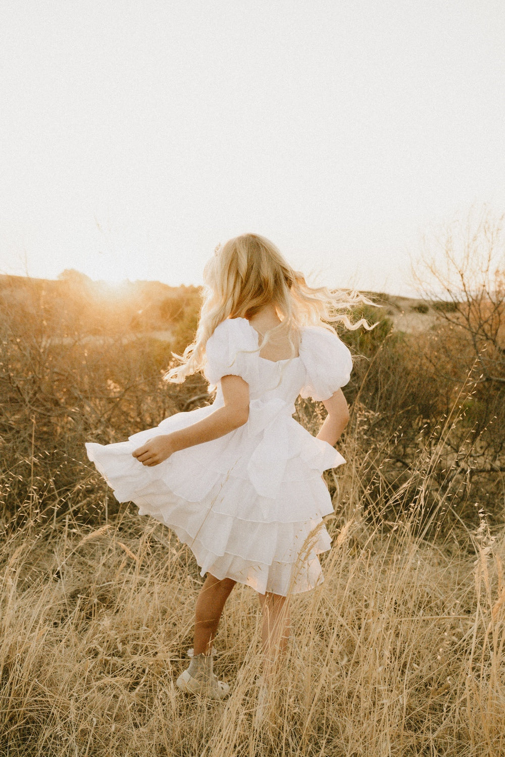 Josie Layered White Girls Dress SIZE 6