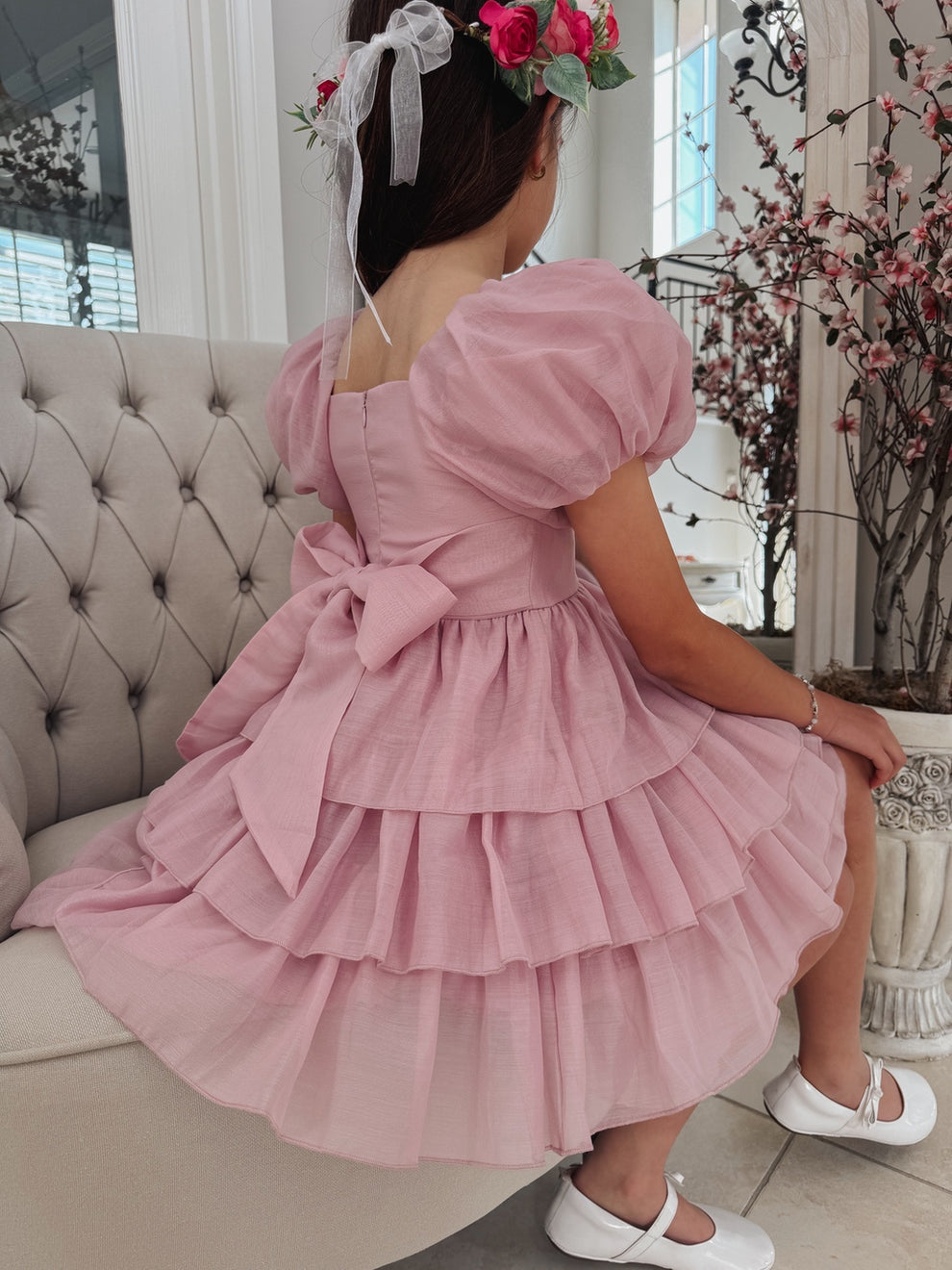 Josie Dusty Pink Girls Dress - A Little Lacey · Photo 15 of 17