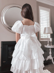 Josie Layered White Girls Dress SIZE 6 - A Little Lacey