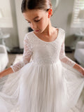 Juliette White Lace Girls Dress - Full Length - A Little Lacey · Photo 4 of 7