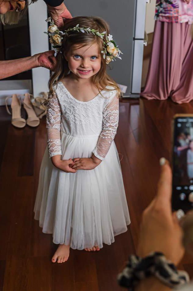Juliette Ivory Flower Girl Dress - Full Length - A Little Lacey · Photo 7 of 9