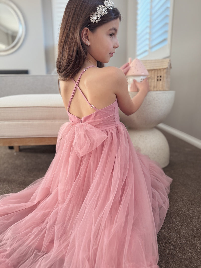 Junie Dusty Rose Girls Dress - A Little Lacey