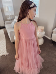 Junie Dusty Rose Girls Dress - A Little Lacey