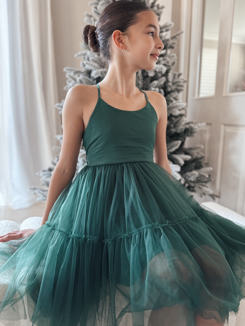 Juniper Girls Green Christmas Dress