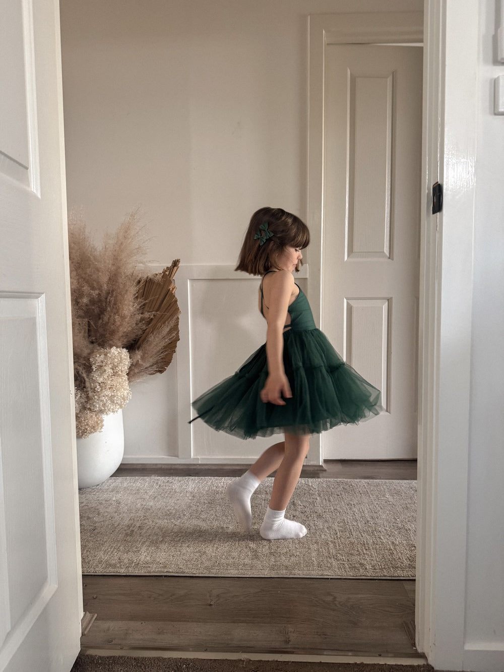 Juniper Girls Green Christmas Dress