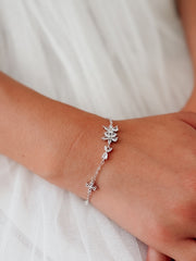 Jasmine Girls Silver Flower Bracelet - A Little Lacey