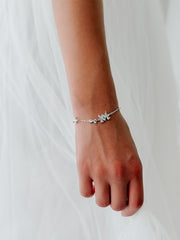 Jasmine Girls Silver Flower Bracelet - A Little Lacey
