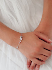 Jasmine Girls Silver Flower Bracelet - A Little Lacey