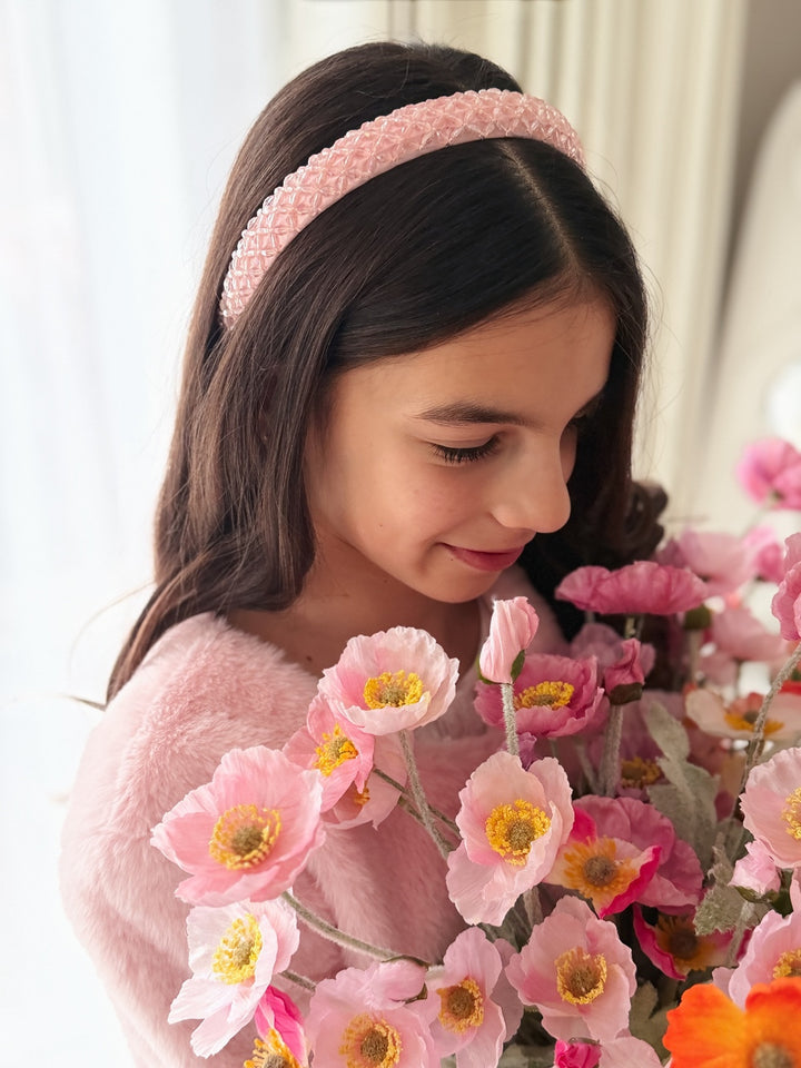 Juliette Pink Beaded Headband for girls