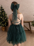 Beautiful green Christmas outfit for girls