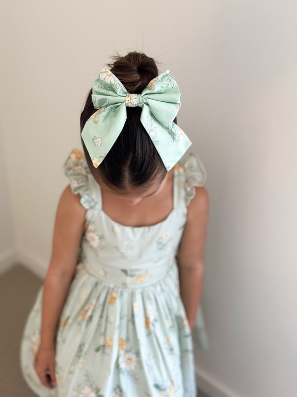 Katie Floral Girls Bow - A Little Lacey