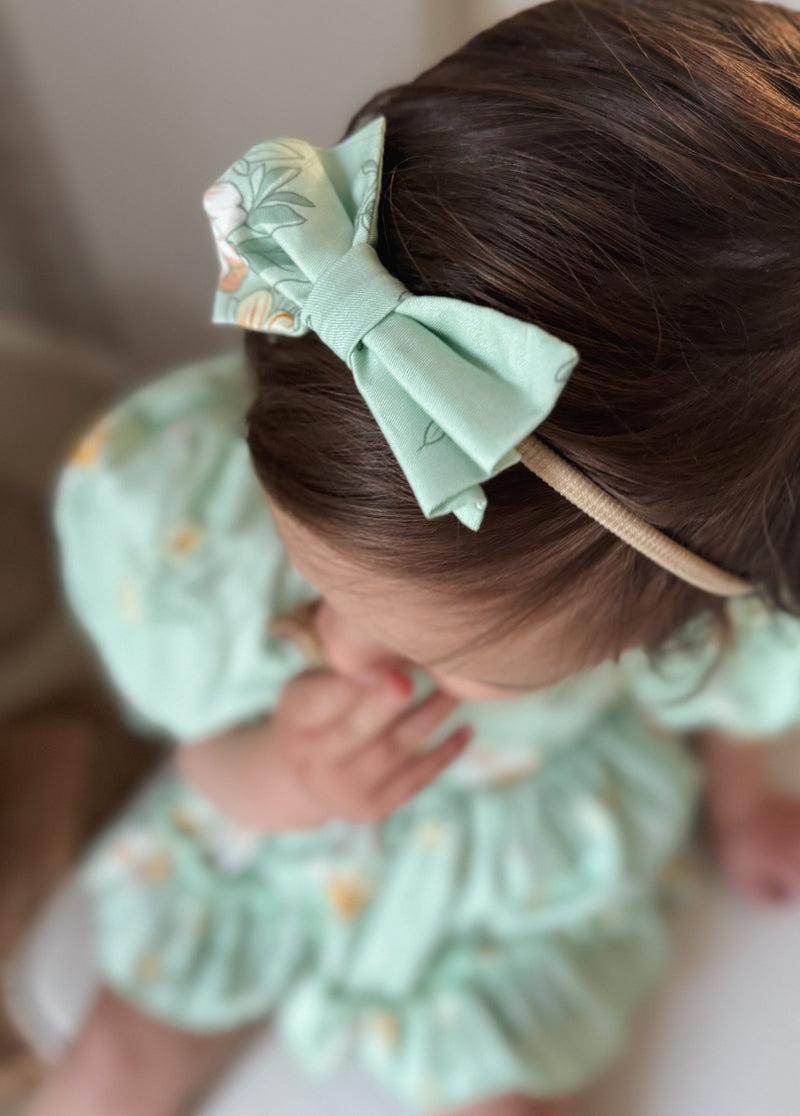 Katie Floral Girls Bow - A Little Lacey