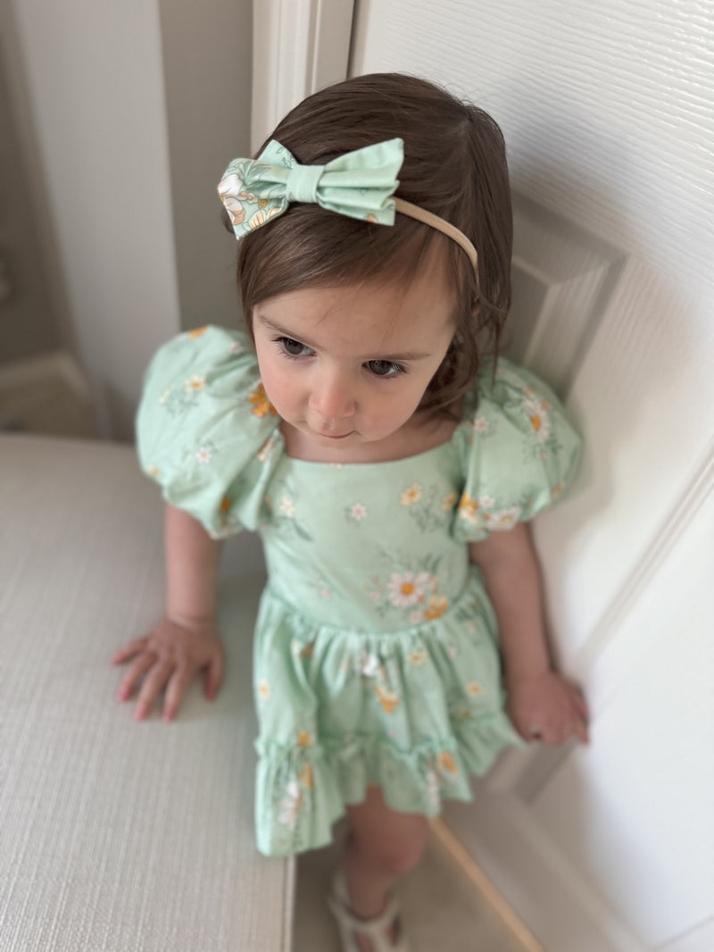 Katie Floral Girls Bow - A Little Lacey