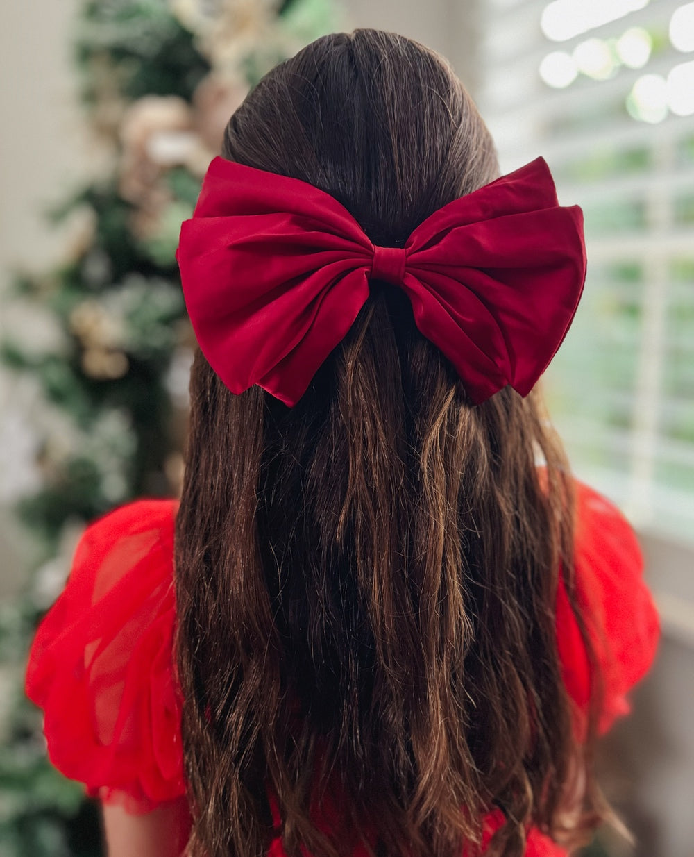 Large Red Satin Christmas Bow - 50% Off