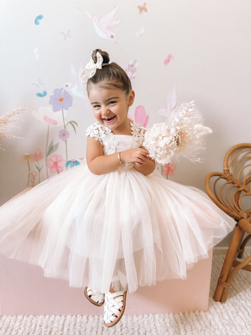 Layla Girls White Tutu Dress - A Little Lacey