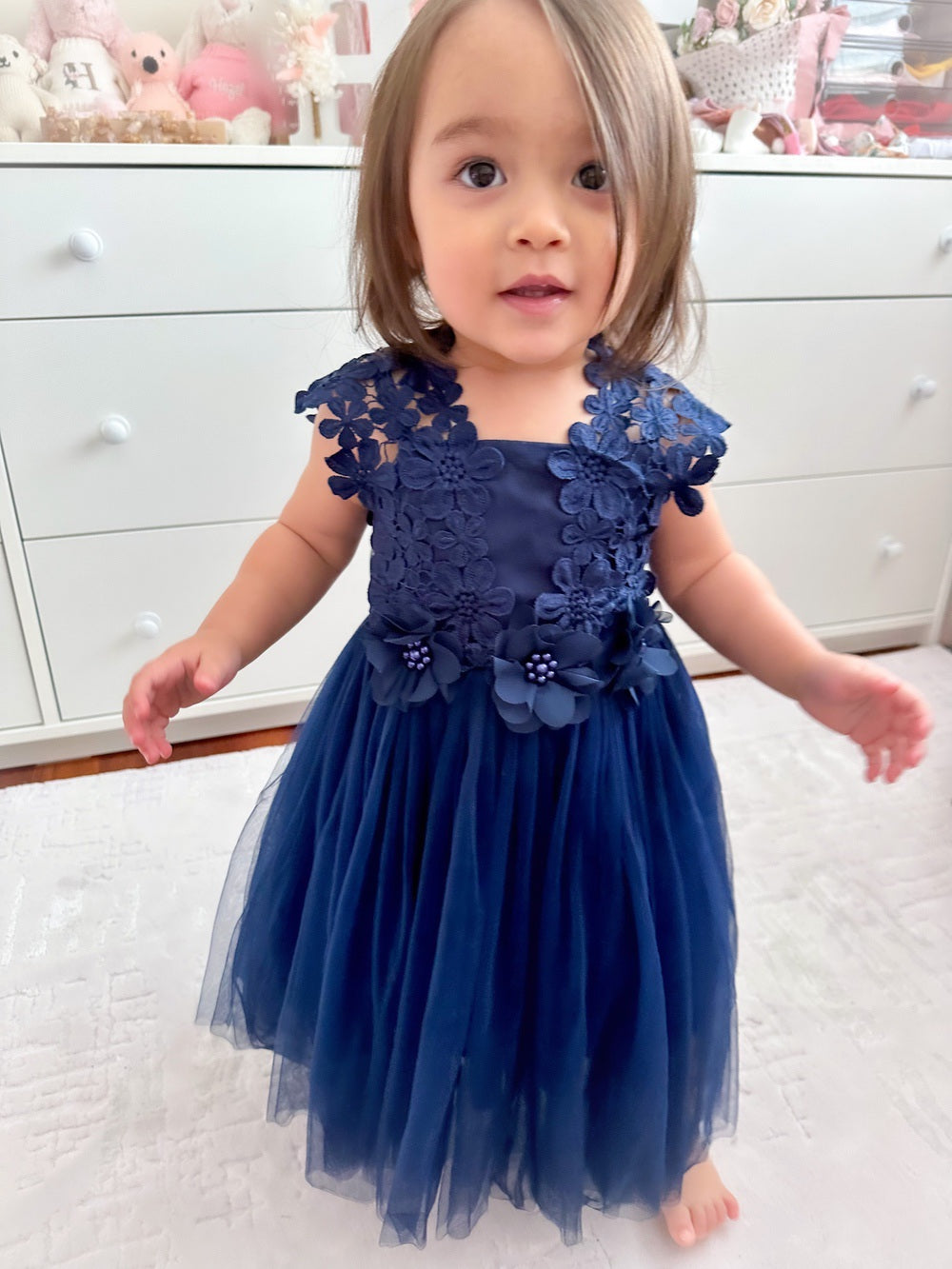 Layla Navy Blue Flower Girl Dress - Flower Girl Dresses