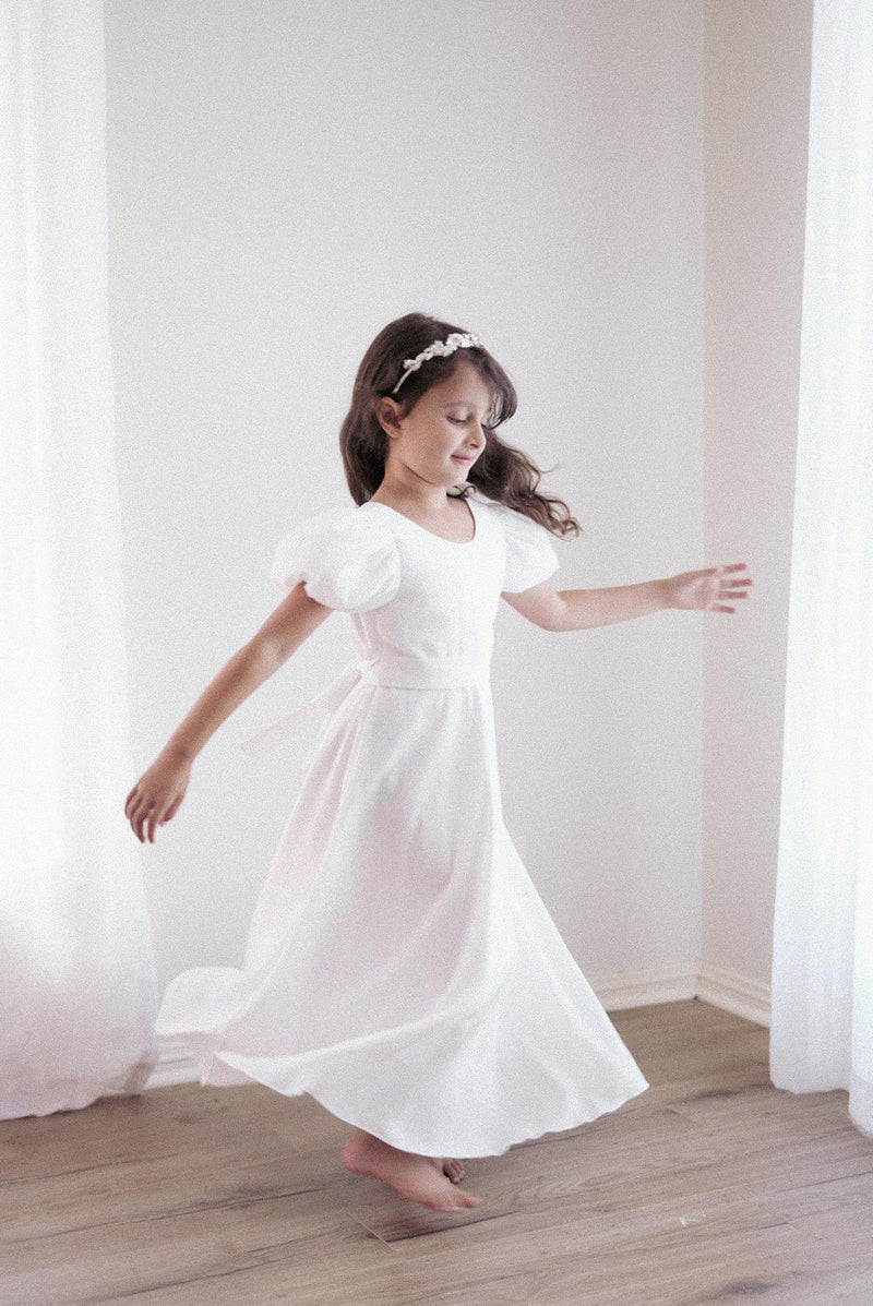 Leia Girls White Communion Dress - A Little Lacey