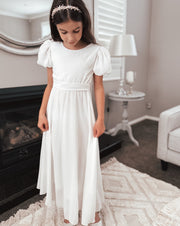 Leia Girls White Communion Dress - A Little Lacey