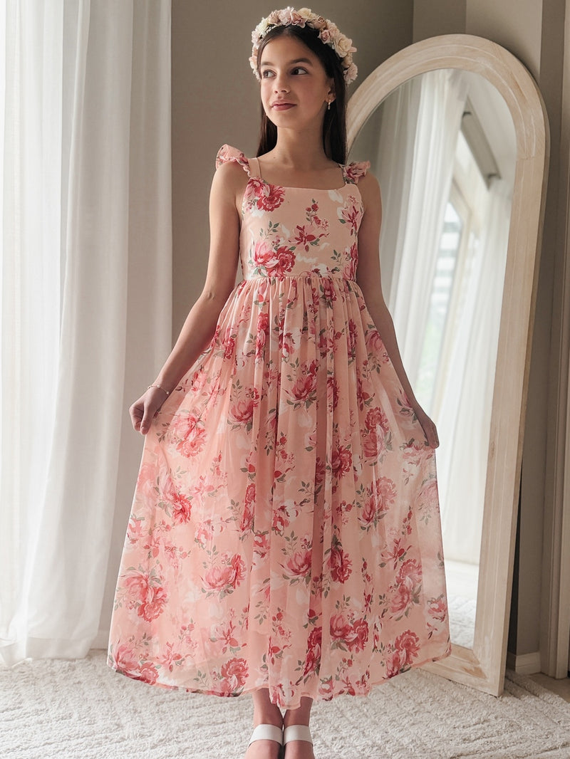 Leilani Girls Dress Pink Floral - A Little Lacey