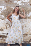 Girls floral dress for weddings and parties - front view