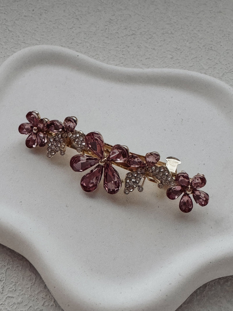 Lila Crystal Girls Barrette