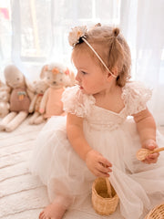 Lila White Embroidered Girls Dress - A Little Lacey