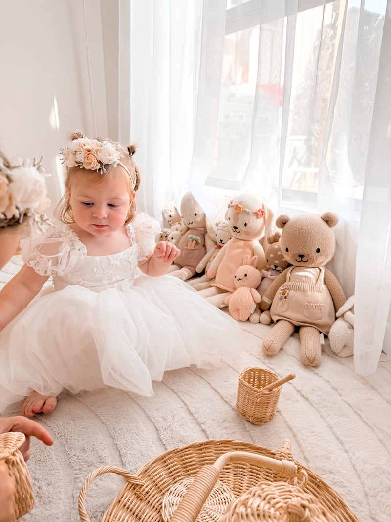 Lila White Embroidered Girls Dress - A Little Lacey