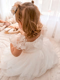 girls white party dress with cotton lining