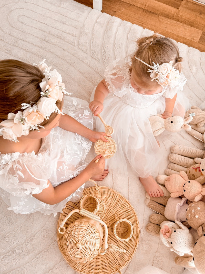 Lila White Embroidered Girls Dress - A Little Lacey