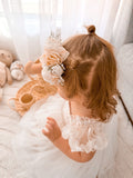 white flower girl dress with soft tulle and embroidery