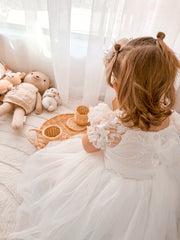 Lila White Embroidered Girls Dress - A Little Lacey