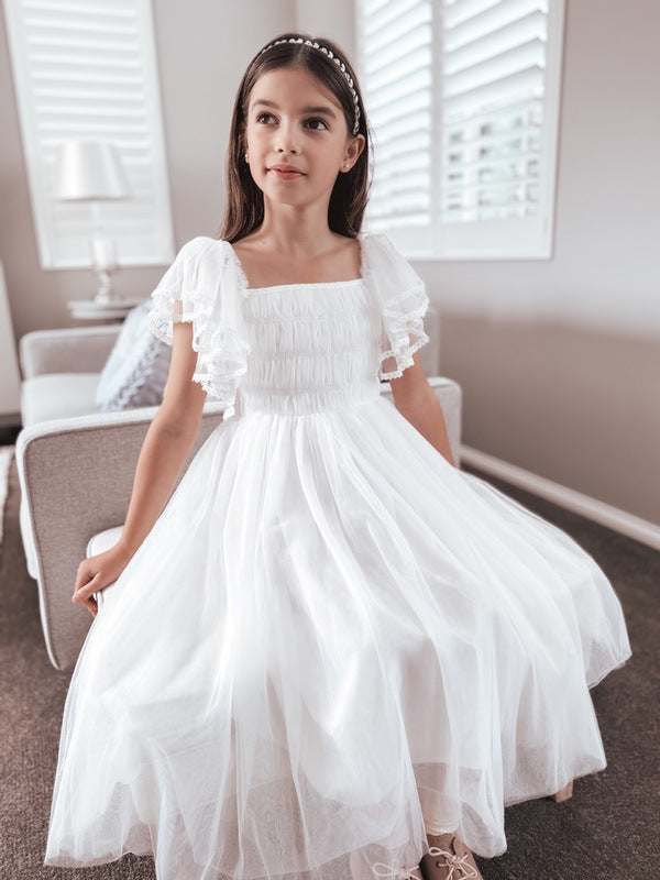 Liliana Girls White Dress – A Little Lacey - Main Image