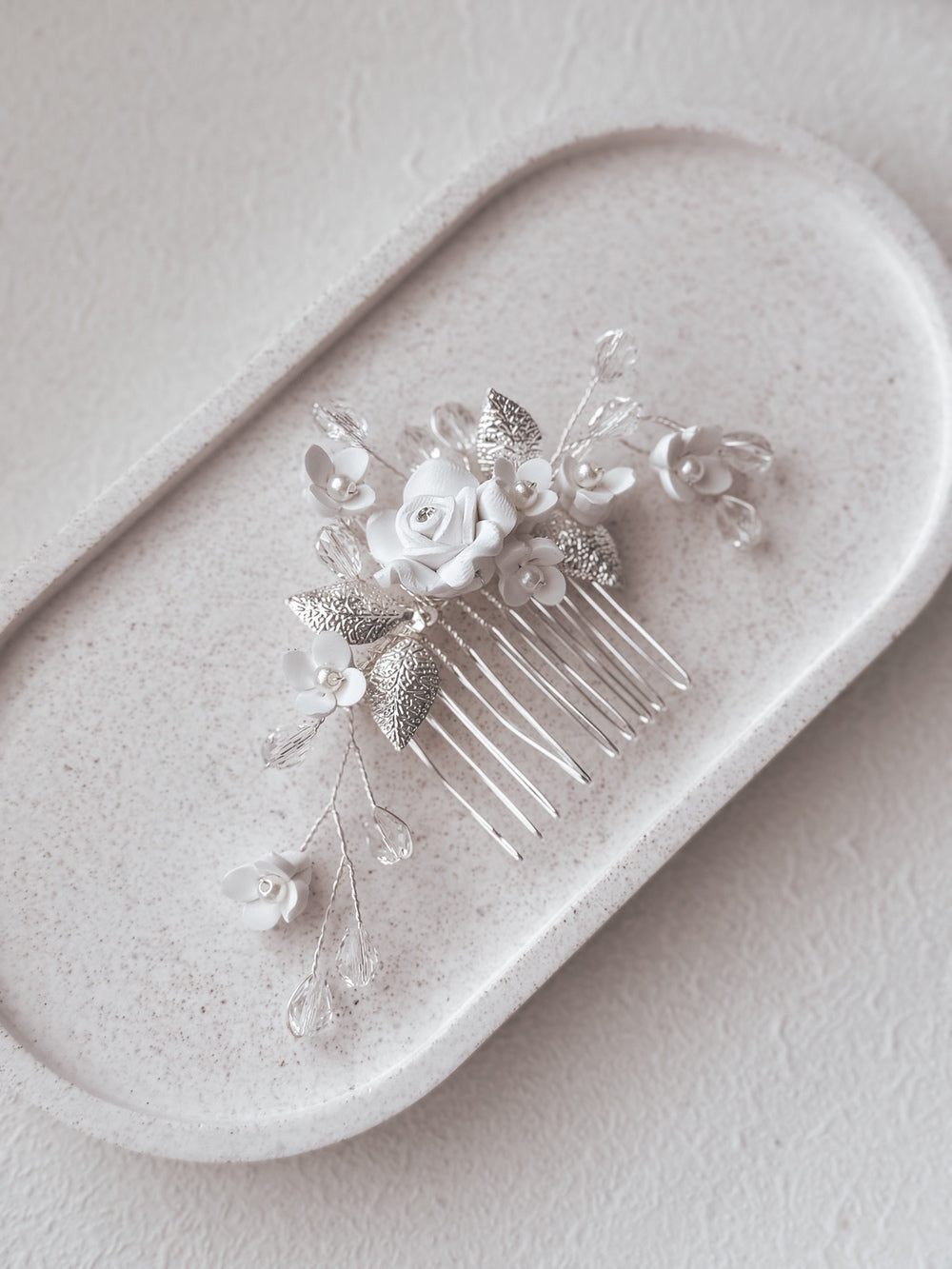 Lily Flower Girl Porcelain Hair Comb