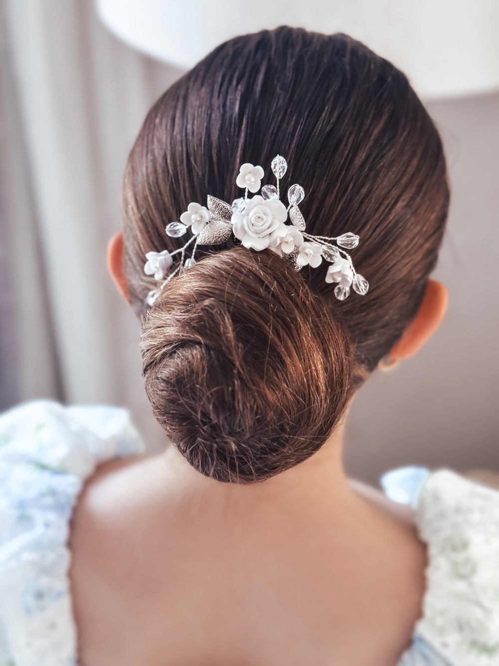 Lily Flower Girl Porcelain Hair Comb