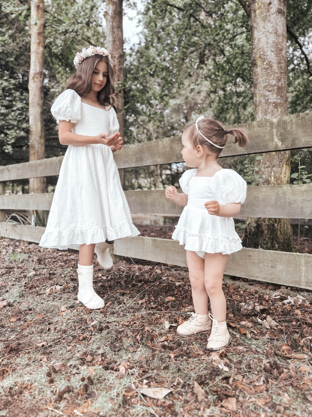 Lily White Puff Sleeve Baby Romper